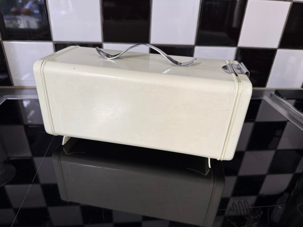 Vintage Brabantia koekblik met snijplankje ontbijtkoekblik, Antiek en Kunst, Ophalen of Verzenden