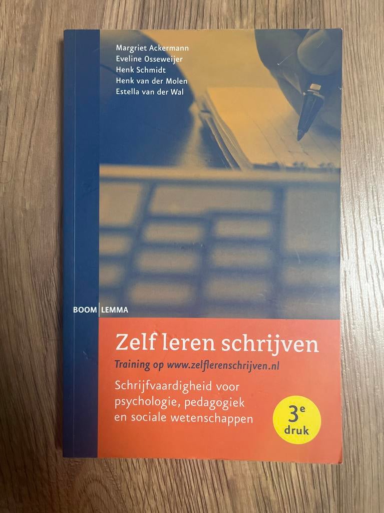 Zelf leren schrijven - 3e druk, Boeken, Studieboeken en Cursussen, Ophalen of Verzenden, Gamma, Zo goed als nieuw, WO