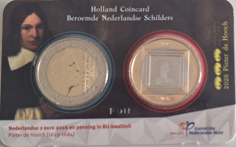 Coincard HCF 2026 - Peter de Hooch - BU, Verzenden, Overige landen, 2 euro, Setje