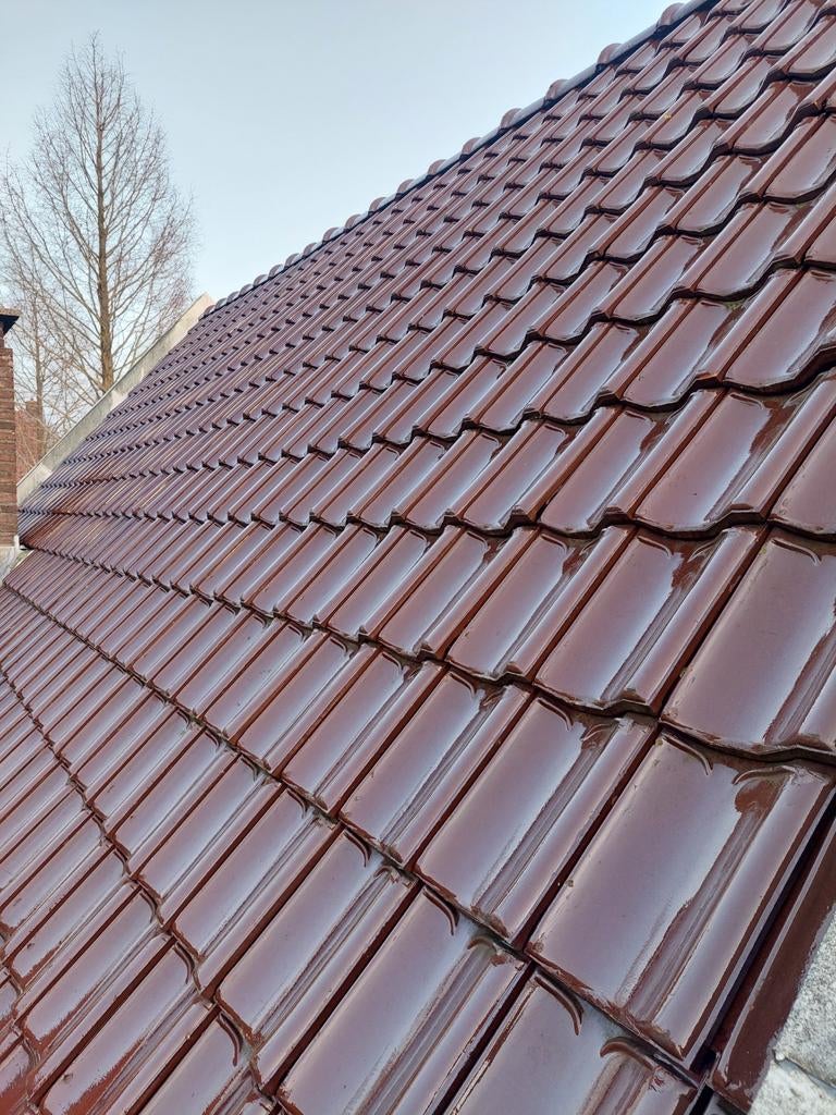 Dakpannen bruin verglaasd te koop, Ophalen, Gebruikt, Steen of Klei, 15 m² of meer
