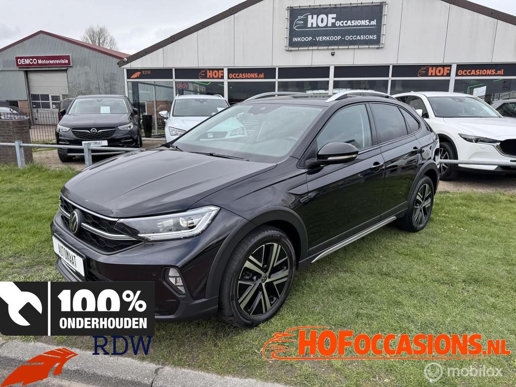 Volkswagen Taigo 1.0 TSI Style AUTOMAAT IQ/LED/ACC/CAMERA, Auto's, Adaptive Cruise Control, Gebruikt, Zwart, Leder en Stof