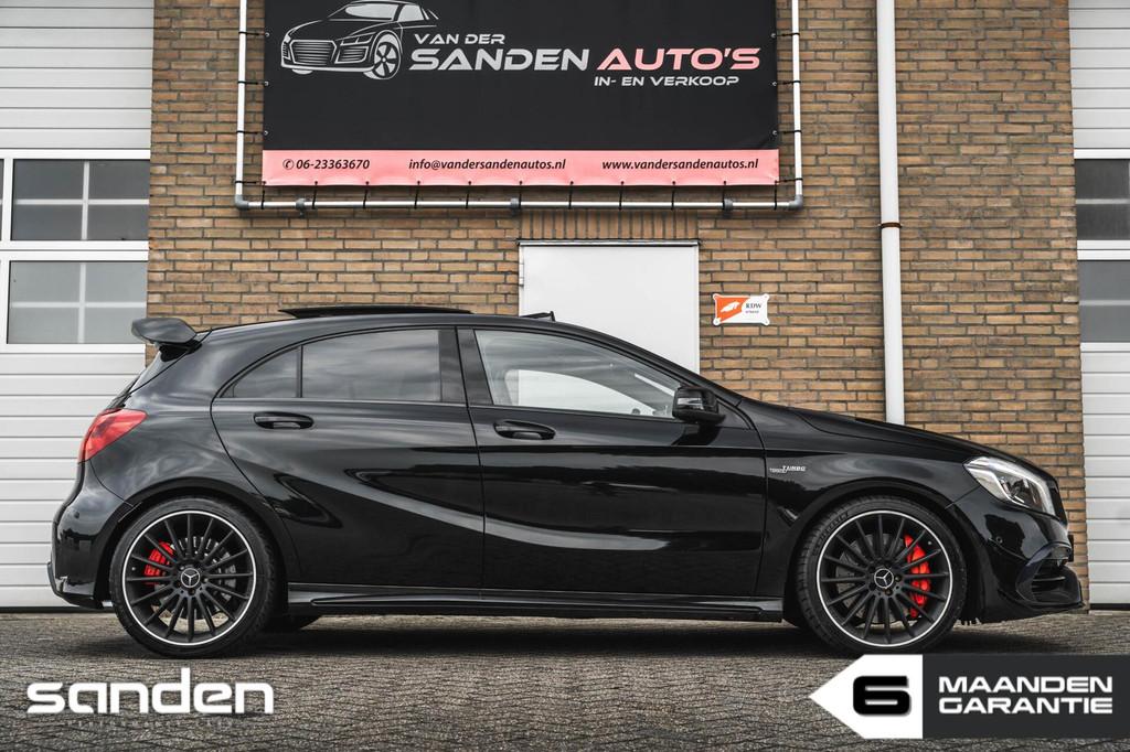 Mercedes A-klasse A45 AMG 4MATIC|Facelift|Aero|Pano|Leder|, Auto's, Automaat, 4 cilinders, Zwart, Bedrijf