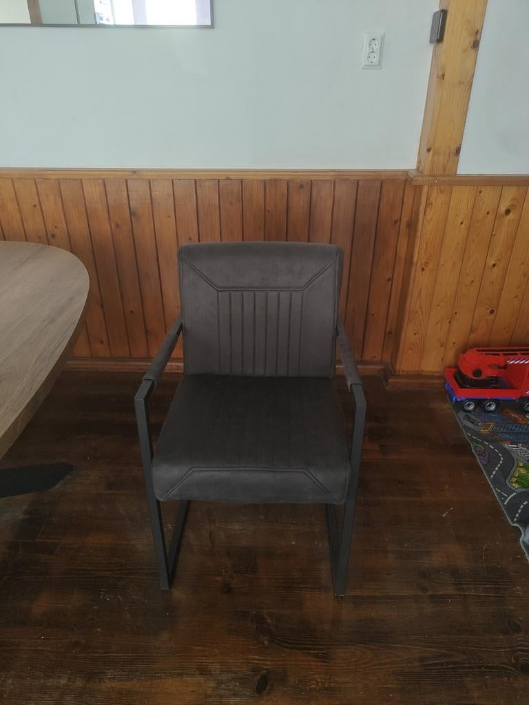 Antracietgrijze eetkamerstoelen (6 stuks), Huis en Inrichting, Stoelen, Ophalen, Gebruikt, Vijf, Zes of meer stoelen