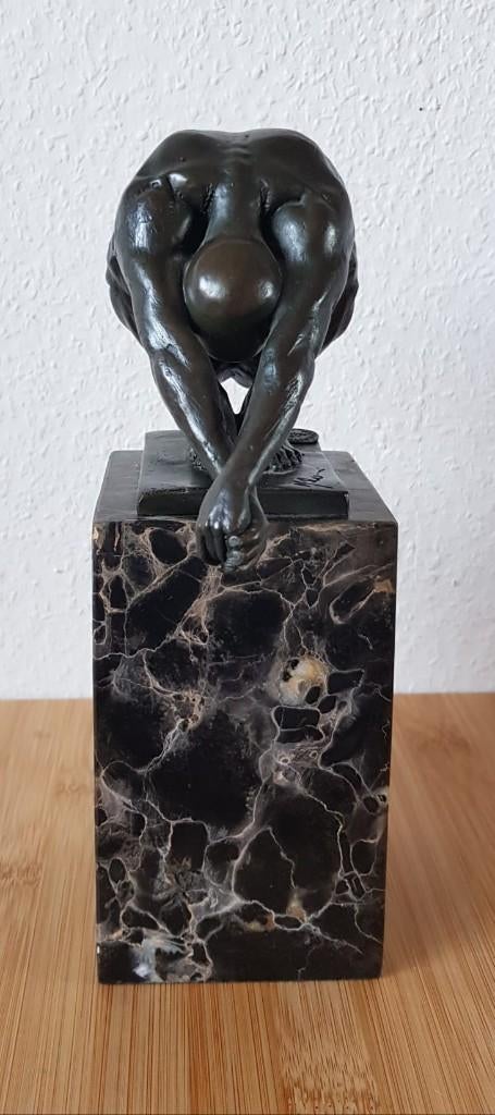 Mannelijk naakt brons J.B. Deposee Paris beeld duiker Milo, Antiek en Kunst, Ophalen of Verzenden, Brons