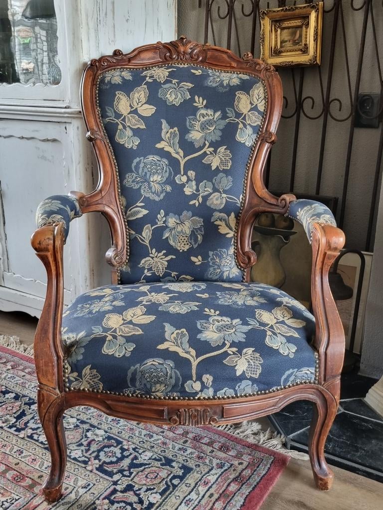 Louis XV stijl fauteuil, Ophalen of Verzenden