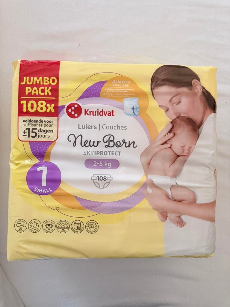 Luiers maat 1 (New Born), Ophalen of Verzenden, Nieuw, Overige typen