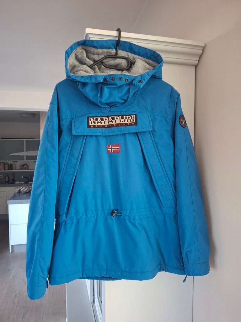 Napapijri jas blauw maat 14 162 als nieuw!, Jongen of Meisje, Ophalen of Verzenden, Zo goed als nieuw, Napapijri