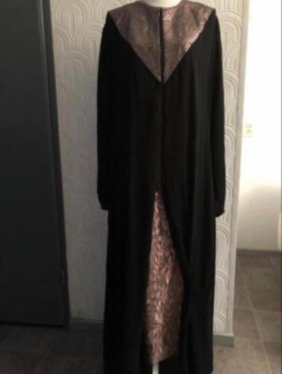 Maat XL - 3 delige lange jurk met werksel - Zwart, Overige typen, Zwart, Maat 46/48 (XL) of groter, Ophalen of Verzenden