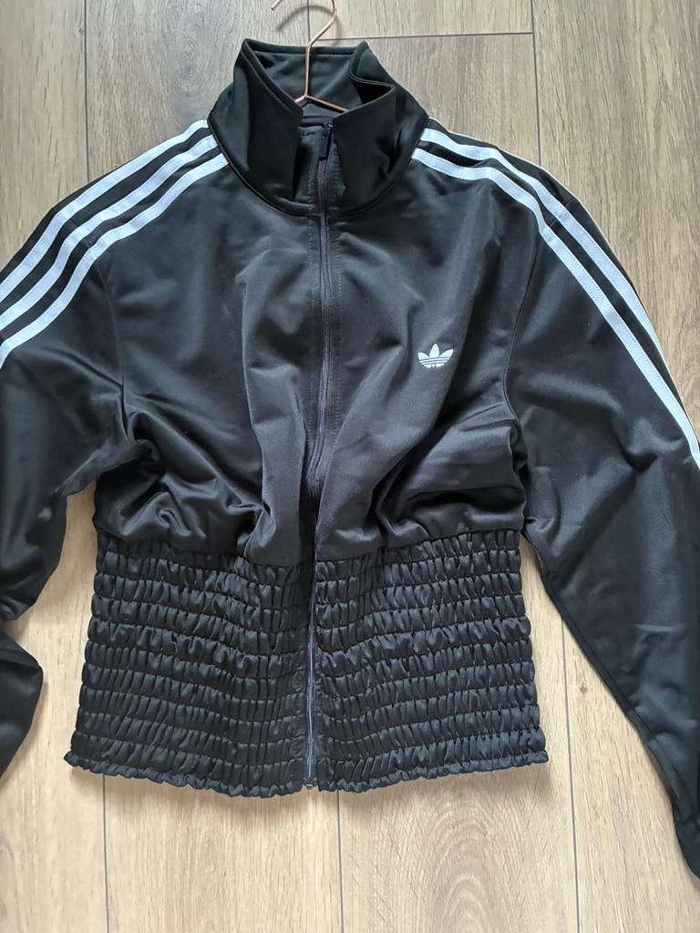 Adidas Originals smocked Firebird jacket jasje L nieuw Wow!, Kleding | Dames, Zwart, Nieuw, Ophalen of Verzenden, Maat 42/44 (L)