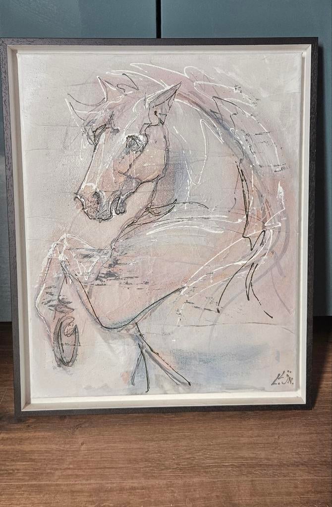 Modern olieverfschilderij 'Paard' – Handgeschilderd (L. IJN), Ophalen