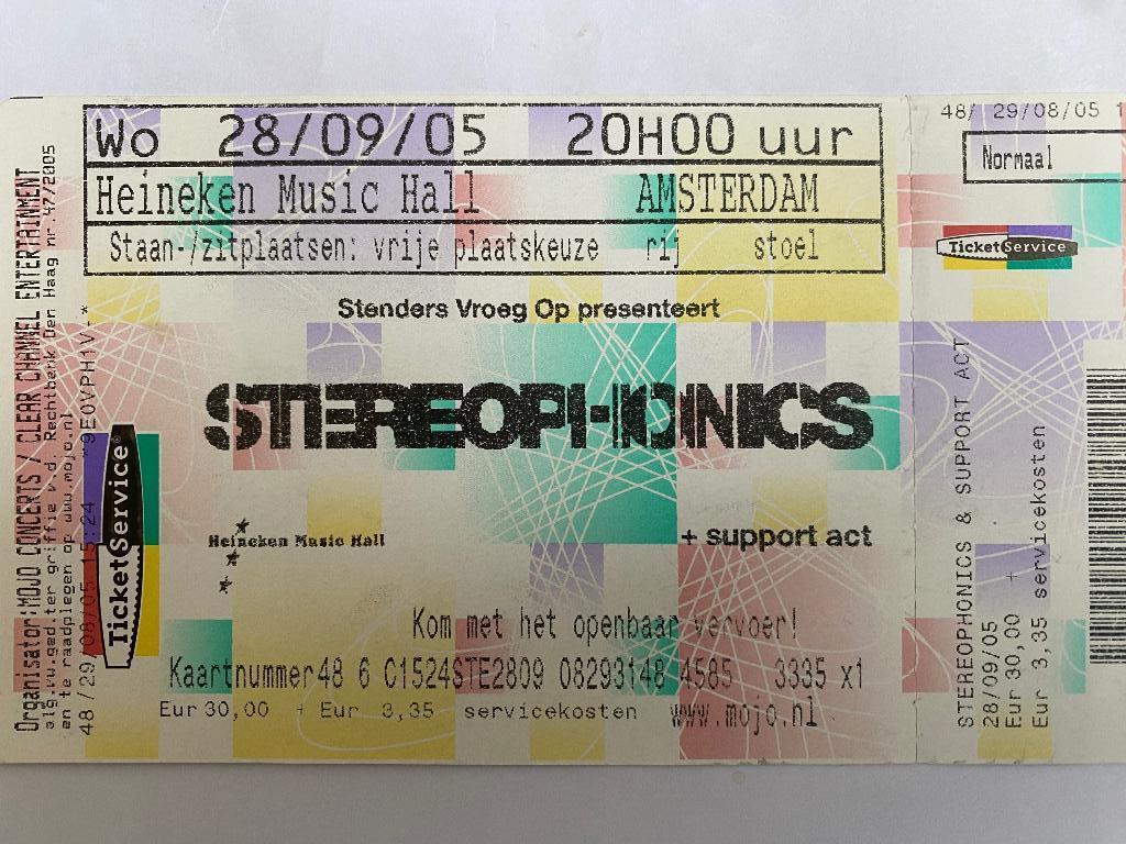 Oud concert kaartjes Stereophonics, Verzenden, Gebruikt