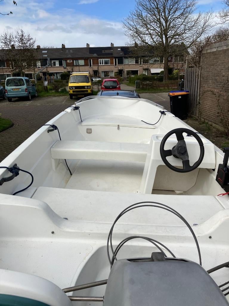 Sloep consoleboot 5m + 15pk elektrisch + (kantel)trailer, Watersport en Boten, Ophalen, 10 tot 30 pk, Gebruikt, 3 tot 6 meter