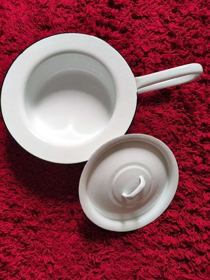 Emaille ondersteek / bedpan met zwarte rand, Diversen, Ophalen of Verzenden, Zo goed als nieuw