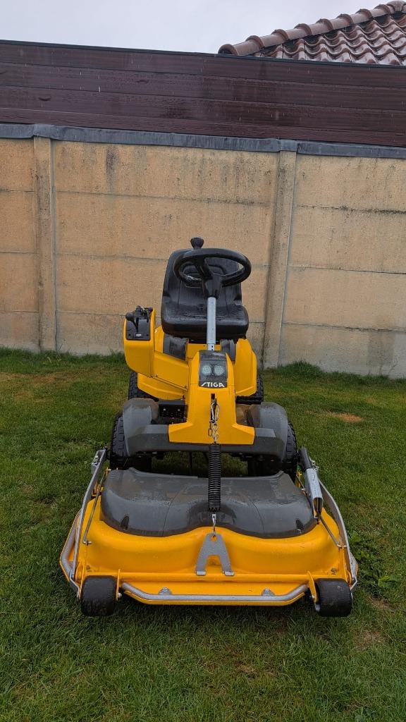 Nette Stiga Park 420P frontmaaier zitmaaier 95cm mulchdek, Ophalen of Verzenden, Zo goed als nieuw, Versnellingen, 90 tot 120 cm