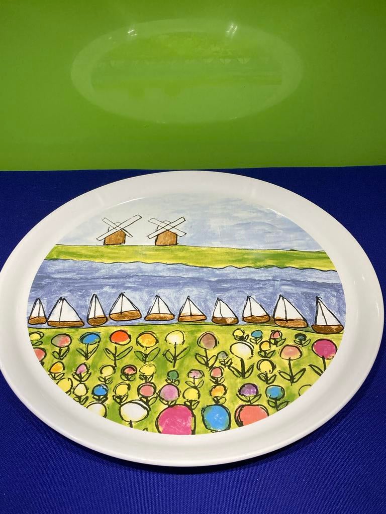 Philadelphia Wandbord Elly Buter - Molens, Bloemen, Zeilbote, Ophalen of Verzenden