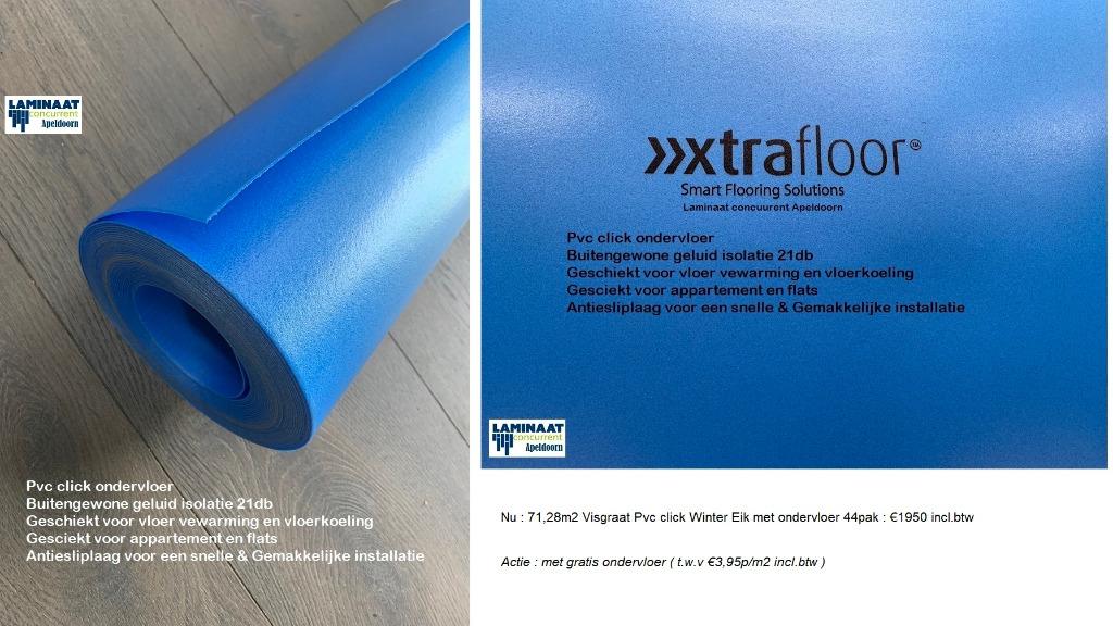 71,28m2 Visgraat Pvc click Winter Eik met :€1950 UITVERKOCHT, 75 m² of meer, Grijs, Nieuw, Ophalen of Verzenden