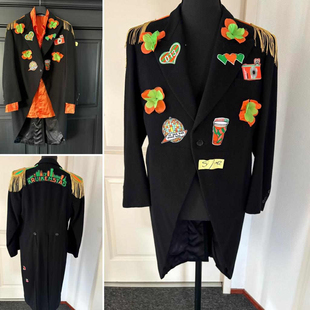 Kruikenstad Slipjas/jas maat S/M carnaval unisex emblemen, Ophalen of Verzenden, Zo goed als nieuw, Carnaval