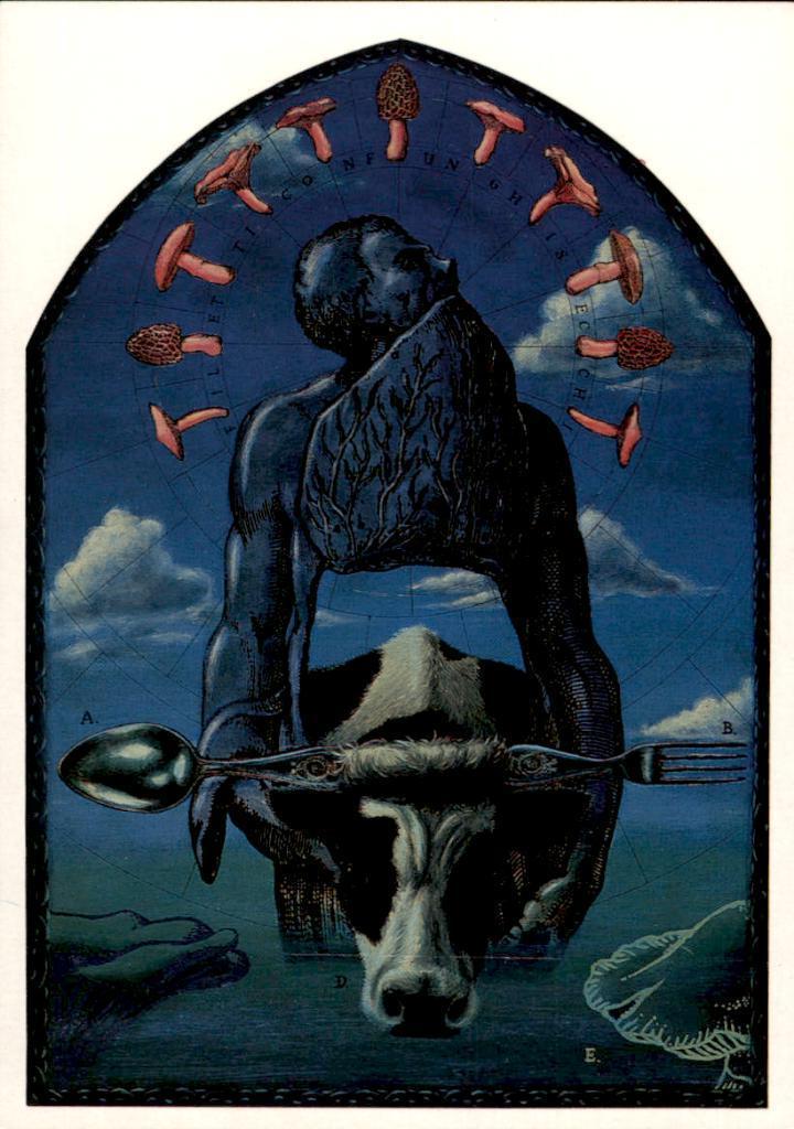 kunstkaart filetti con funghi secchi, Raoul Deleo, Verzenden, 1980 tot heden, Ongelopen, Sterren en Beroemdheden