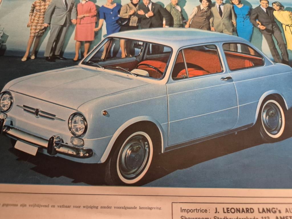 1967 Nederlands Fiat 850 Idroconvert automaat folder izgst, Ophalen of Verzenden, Zo goed als nieuw, Overige merken