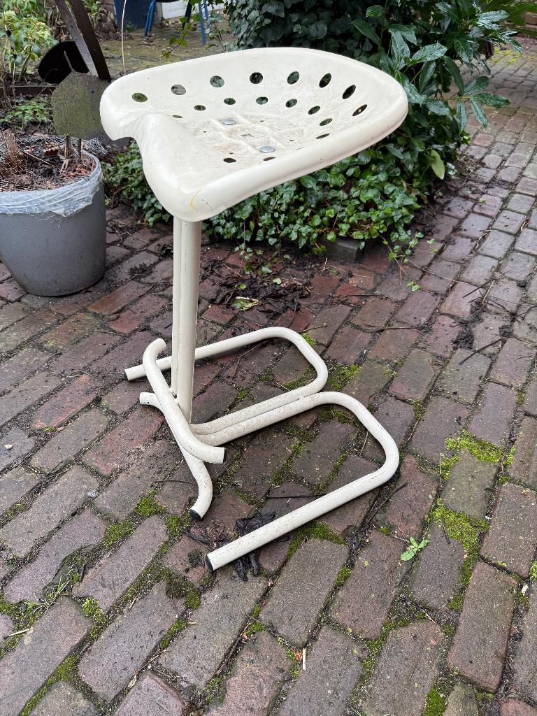 Barkruk tractorzit sixties seventies vintage, Ophalen, Gebruikt, Met voetsteun, 1 kruk