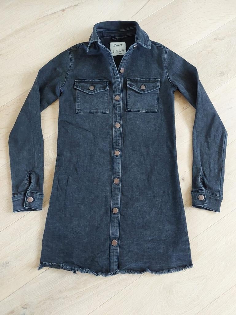 Denim & Co lange zwart grijze blouse, tuniekje  XS, Zwart, Ophalen of Verzenden, Zo goed als nieuw, Maat 34 (XS) of kleiner