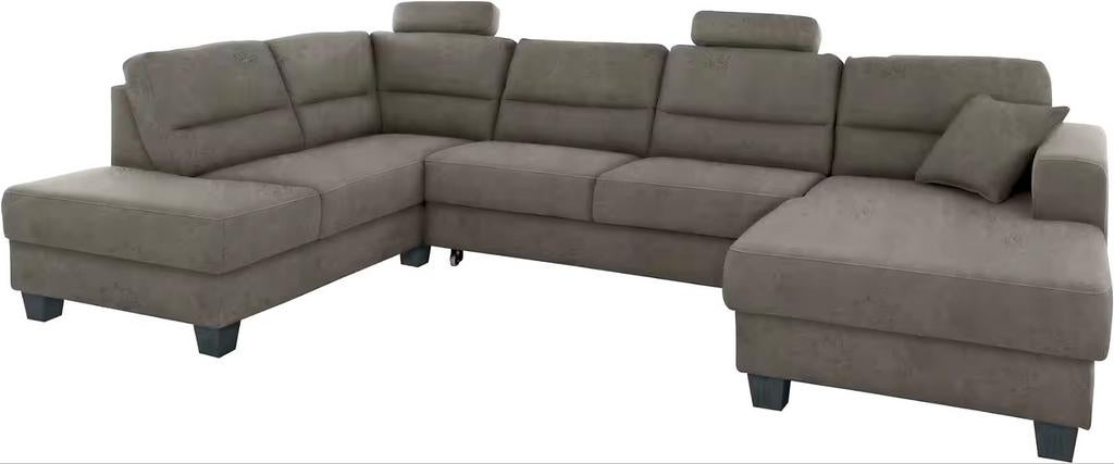 Nieuwe mega Ubank grijs luxe microvezel slaapbank loungebank, Huis en Inrichting, Banken | Bankstellen, Keizer, Keizer, Hoekbank