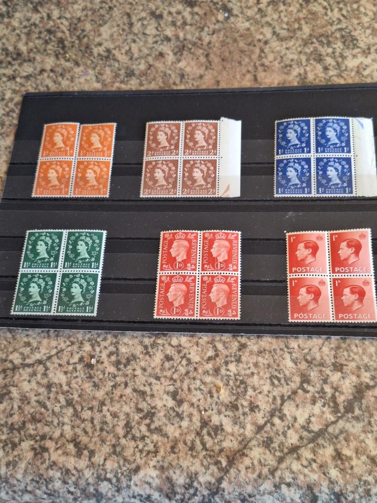 Engeland 6 blokken edward V111 en Elisabeth 11, Postzegels en Munten, Postzegels | Europa | UK, Ophalen of Verzenden