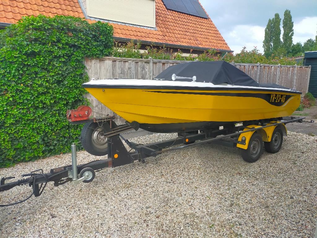 Speedboot larson all american 500 met Riba trailer, Watersport en Boten, Ophalen, Gebruikt, Binnenboordmotor, 70 tot 120 pk