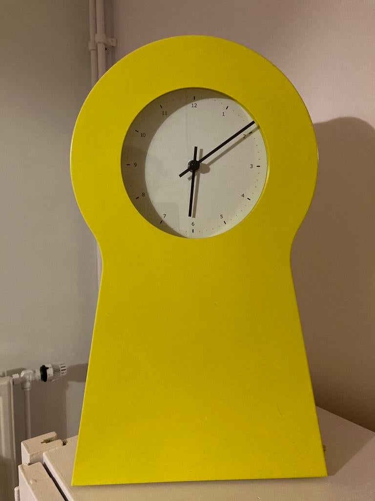 Gele IKEA PS 1995 Tafelklok, Huis en Inrichting, Ophalen, Zo goed als nieuw, Analoog, Wekker of Tafelklok