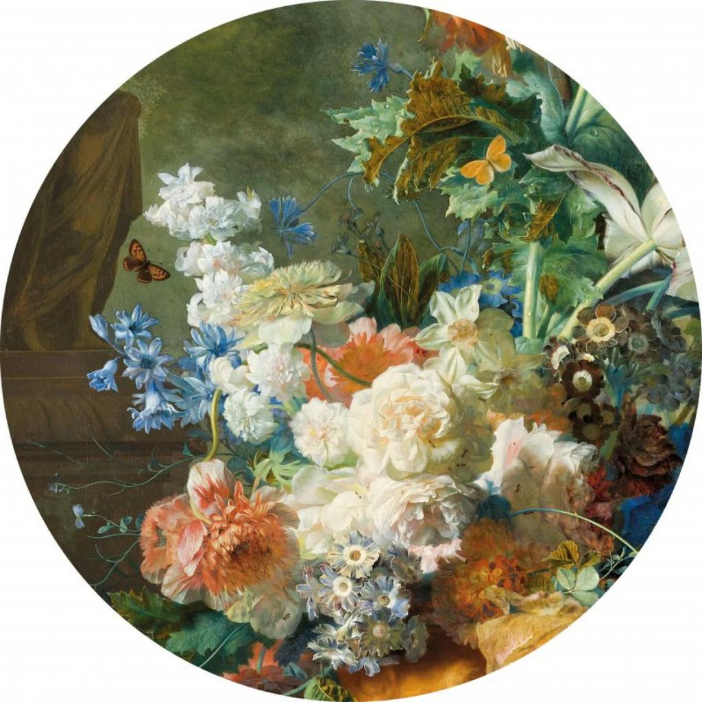 Heinen Delft Blauw Wandplaat - Muurbloemetjes 80cm, Ophalen, Nieuw