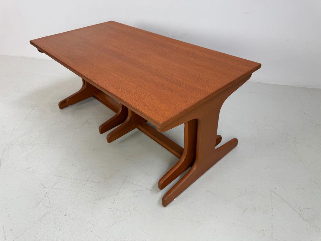 Vintage salontafel met bijzettafeltjes SALE, Ophalen, 100 tot 150 cm, 50 tot 100 cm, Zo goed als nieuw