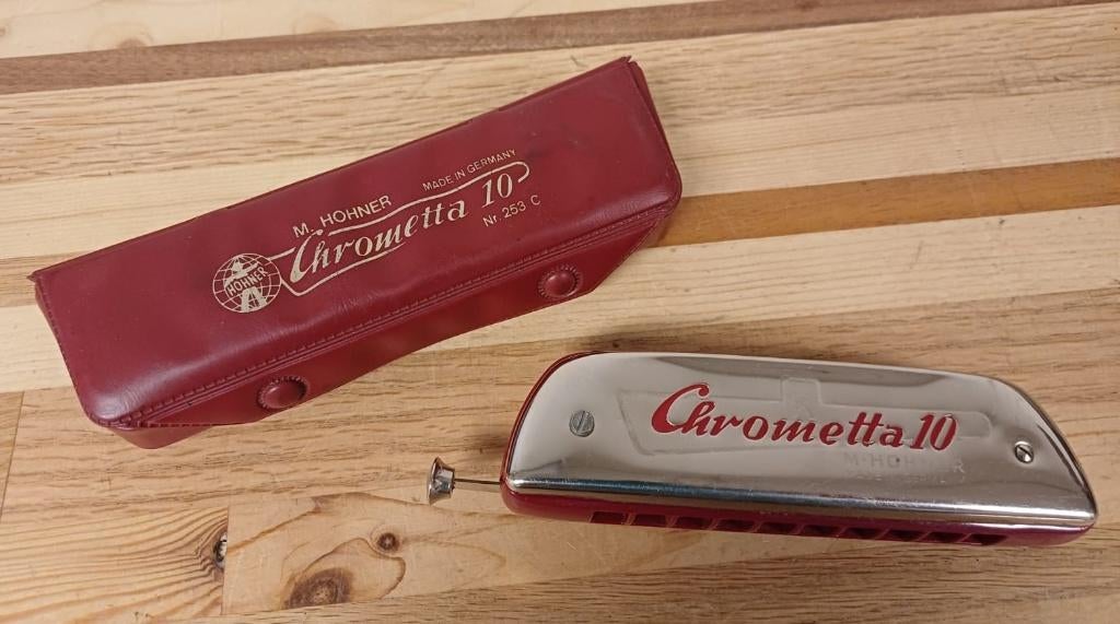 Chrometta 10 mondharmonica - M. Hohner, Ophalen of Verzenden, Gebruikt, Overige typen