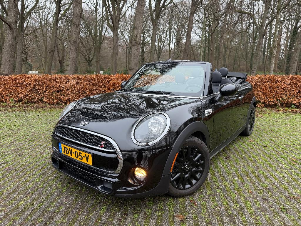 Mini Cooper S Cabrio 2018 - Achteruitrijcamera/Automaat, Auto's, Mini, Cabriolet, 4 stoelen, Zwart, Leder