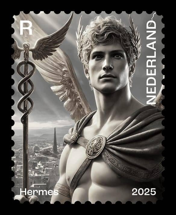 2025 Crypto Stamp Hermes ZWART ( crypto postzegel ) Postfris, Ophalen of Verzenden, Na 1940, Postfris