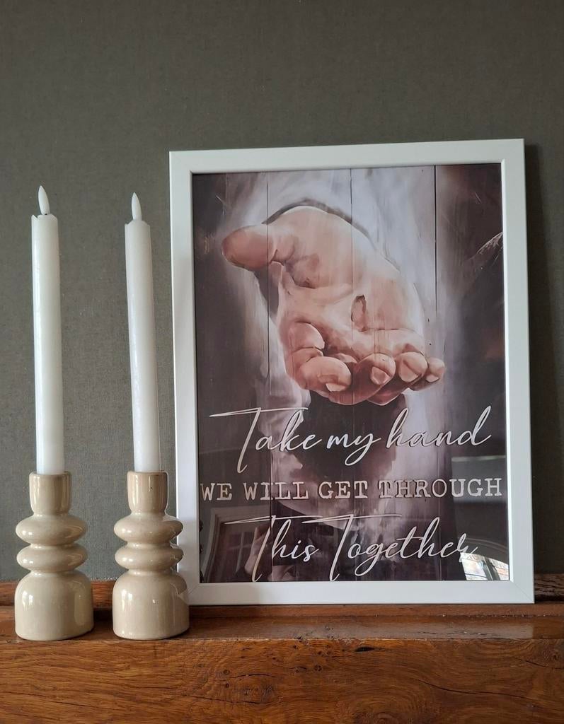 Canvas poster christelijke tekst met lijst, Huis en Inrichting, Nieuw, Ophalen of Verzenden, Minder dan 50 cm, Minder dan 50 cm