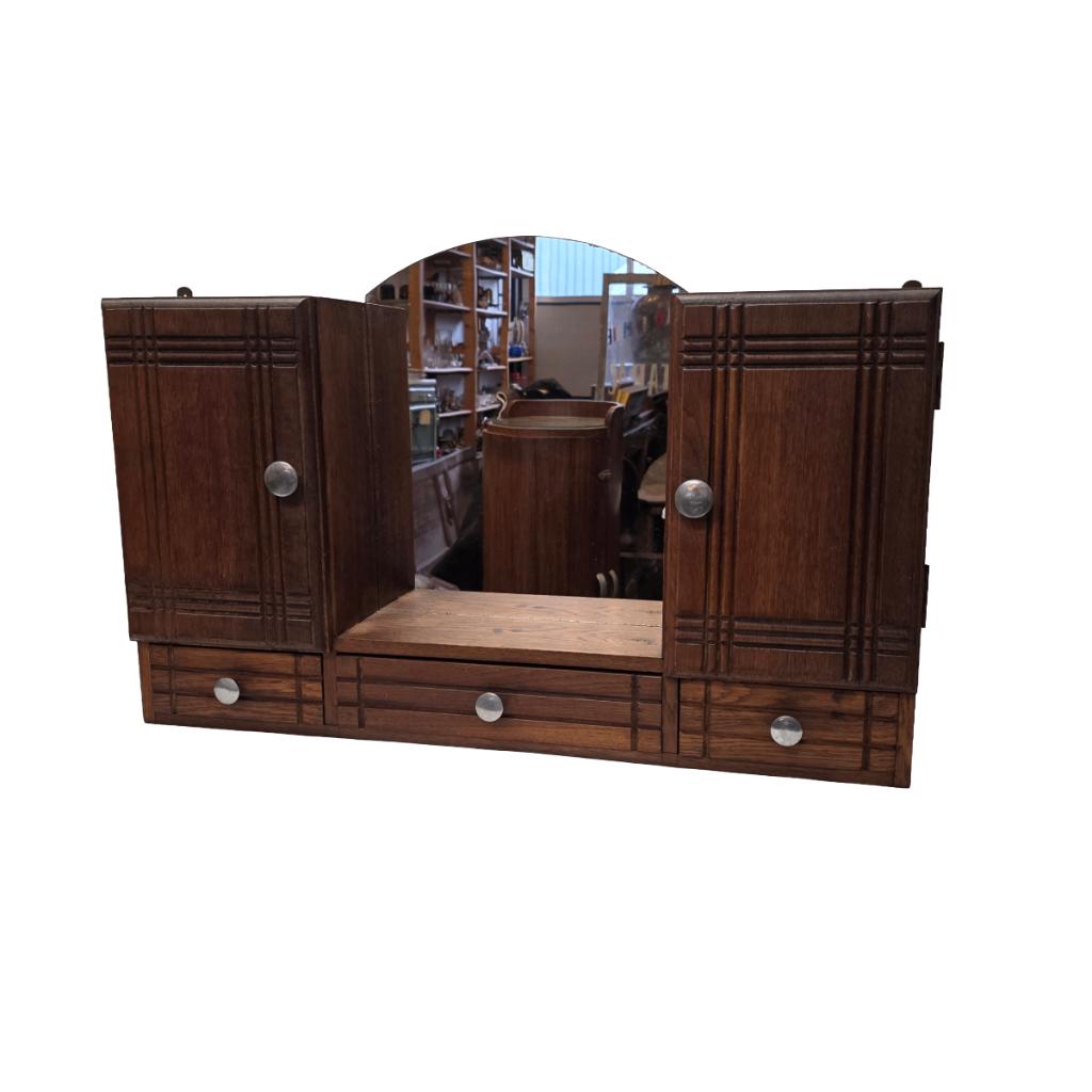 Frans Art Deco medicijn hangkastje met spiegel, jaren 20/30, Antiek en Kunst, Curiosa en Brocante, Ophalen of Verzenden