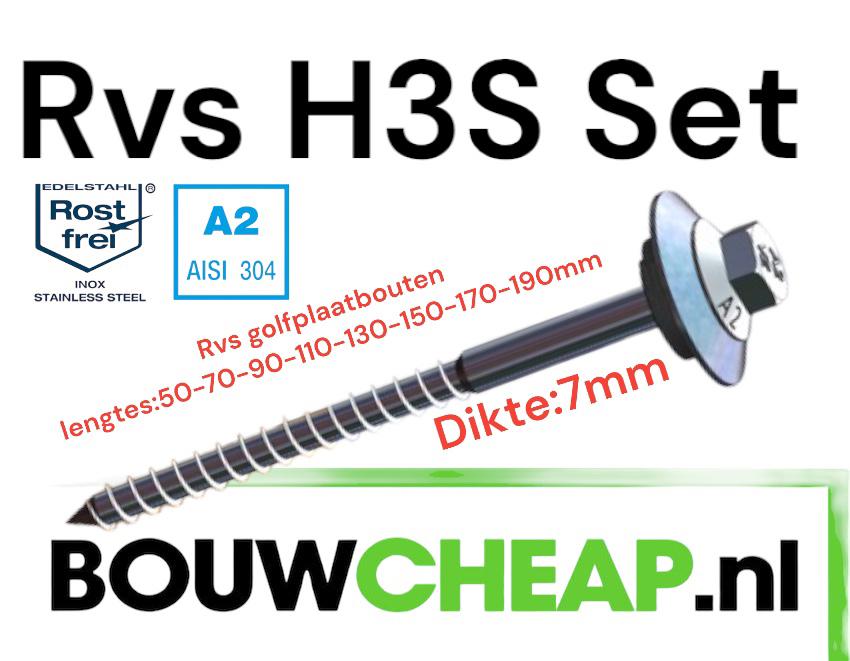 Rvs H3Ssets diverse lengtes Bouwcheap, Ophalen of Verzenden, Nieuw, Metaal