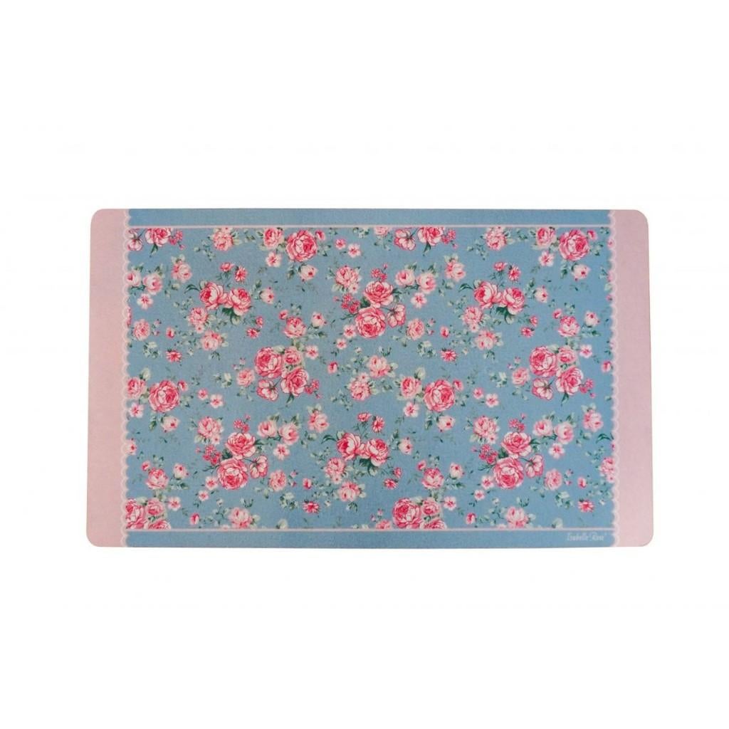 Grijs-blauwe antislip badmat 45x75 cm – Rozenprint, Ophalen of Verzenden, Nieuw, Blauw, Overige typen