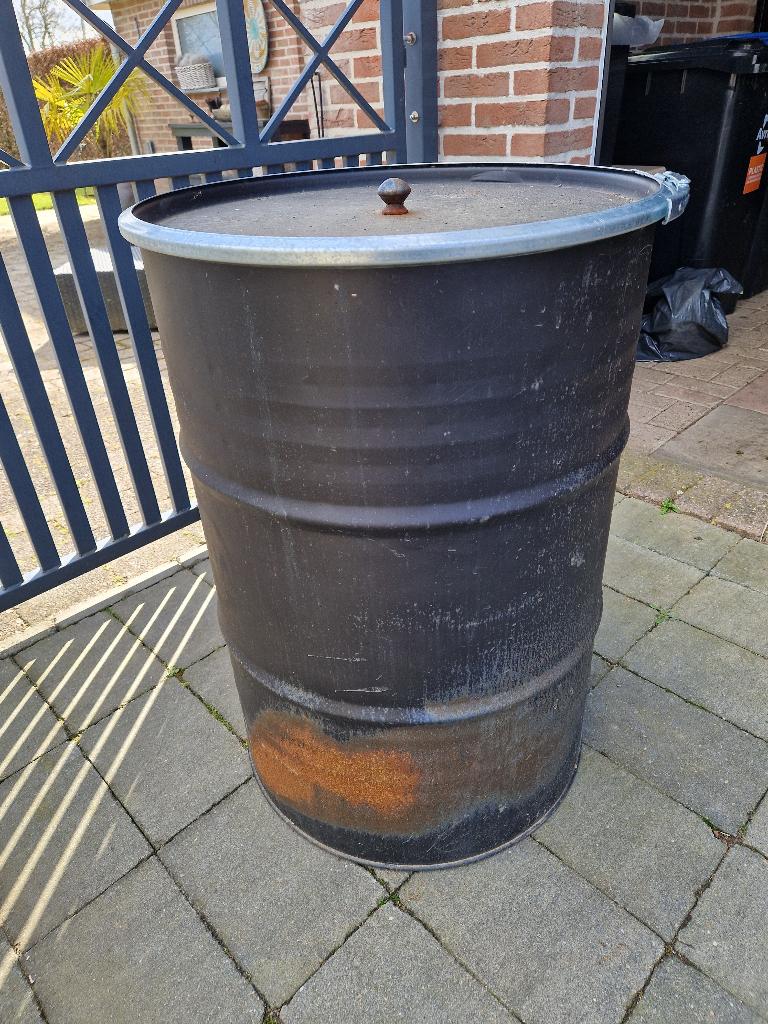 Vuurton 200 liter met deksel, Tuin en Terras, Vuurkorven, Ophalen, Zo goed als nieuw, Vuurton