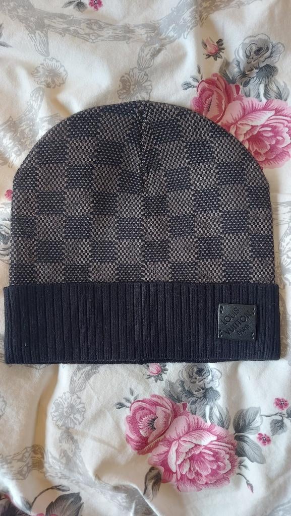 Zwart/grijze Monogram muts, Kleding | Heren, Ophalen of Verzenden, Nieuw, Overige maten, Muts