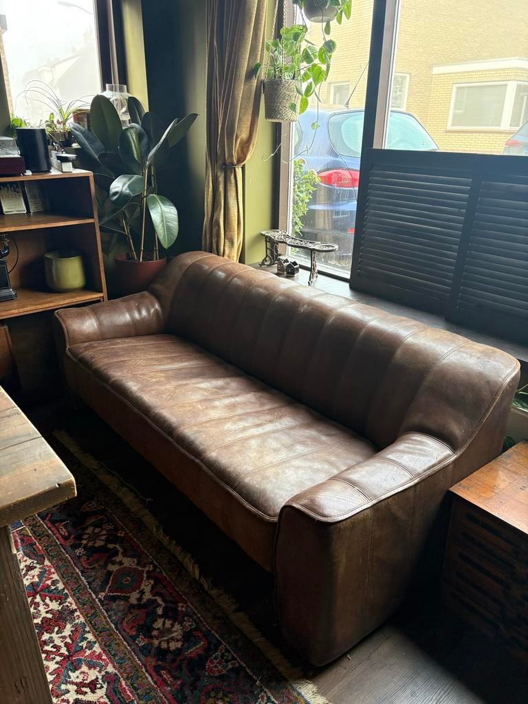 De Sede DS44 3-zits bank - Vintage leer, Gebruikt, Driepersoons, Ophalen of Verzenden, Leer
