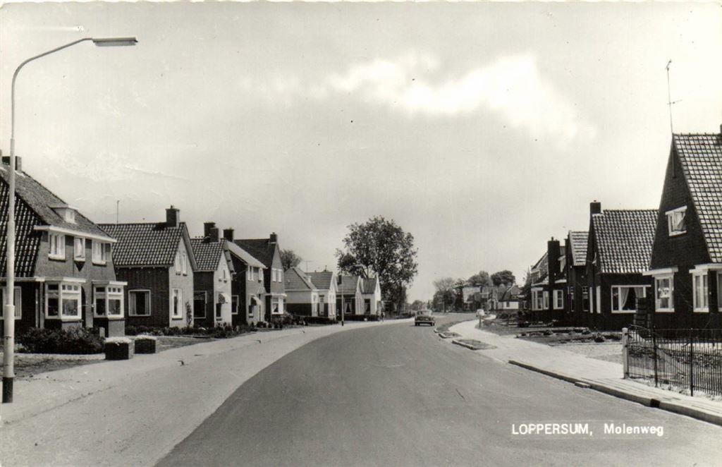 Loppersum, Molenweg - auto - gelopen, Ophalen of Verzenden, Voor 1920, Gelopen, Noord-Brabant