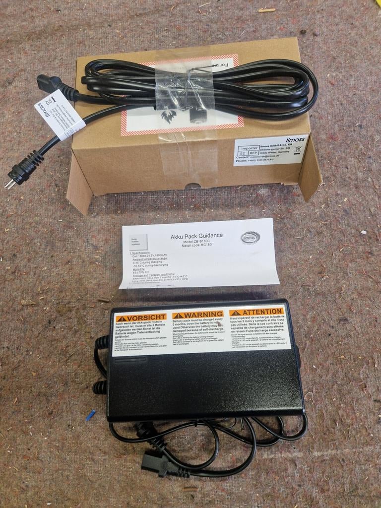 Limoss li-ion battery pack zb 1800 met oplader, Ophalen of Verzenden, Nieuw