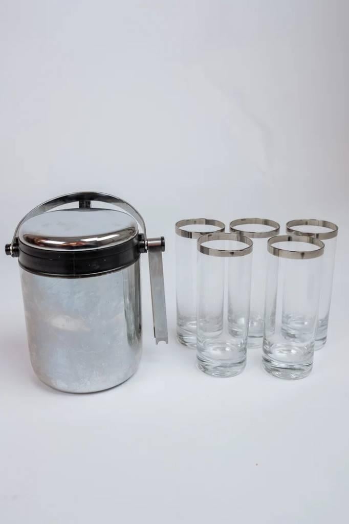 Vintage longdrinkglazen + ijsemmer, Ophalen, -, -, Overige typen