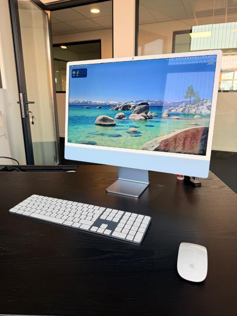 iMac 24 inch blauw, M1, 16GB, 512GB SSD, Computers en Software, Apple Desktops, 24 inch Retina display, SSD, IMac, Zo goed als nieuw