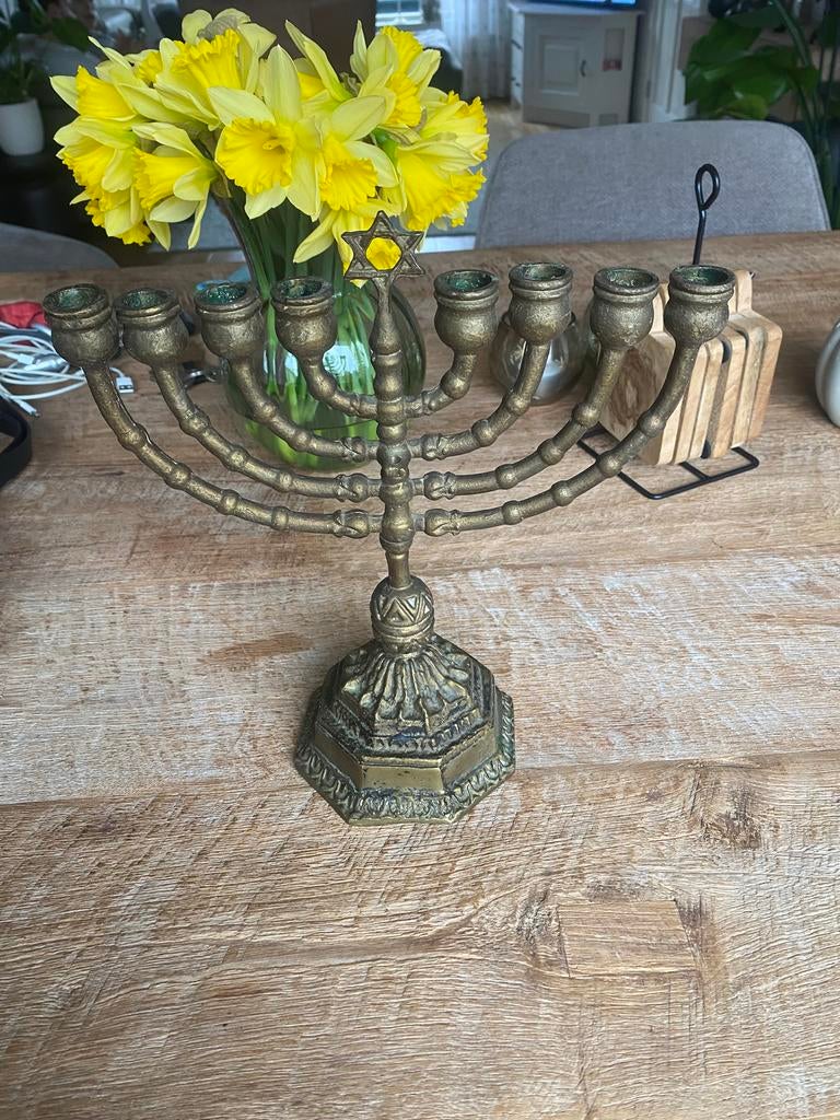 Joodse kandelaar, Antiek en Kunst, Ophalen of Verzenden, Koper of Brons