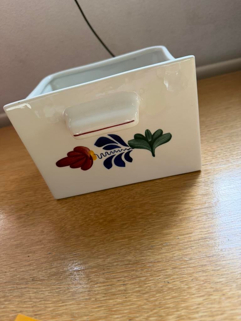 Boerenbont groot laatje voor in kruidenrekje, Ophalen of Verzenden, Aardewerk, Boerenbont, Overige typen