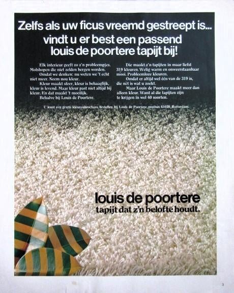 34 vintage advertenties interieur wonen 72-80 design meubels, Ophalen of Verzenden, Zo goed als nieuw, Reclamebord