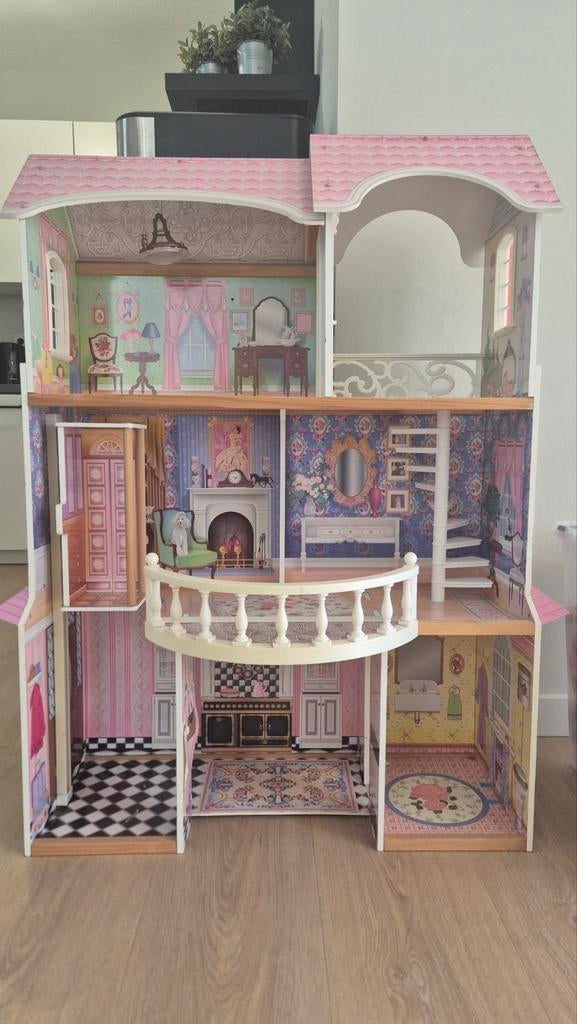 Kidkraft barbiehuis + accessoires TEAB!, Ophalen, Gebruikt, Poppenhuis