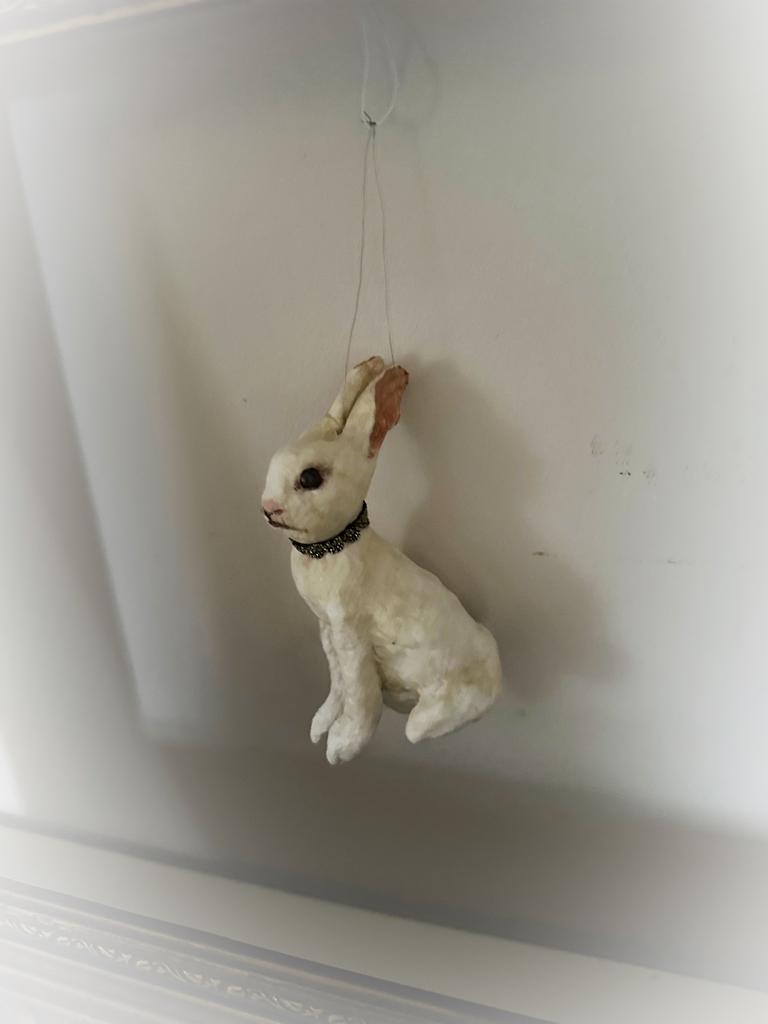 Spuncotton Wattenpopje konijn opgezet oud haas paashaas, Ophalen of Verzenden